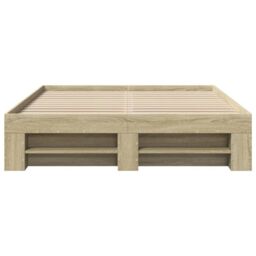 Berkfield Home Bed Frame without Mattress Sonoma Oak 120x190 cm Small Double Engineered Wood in Brown - thumbnail 5