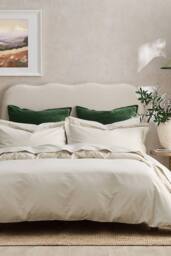 CHRISTY 400TC Luxury Cotton Sateen Plain Dye Pillowcases Pair in Light Beige - thumbnail 4