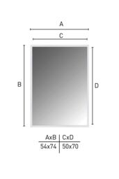 nielsen Star Metal Rectangle Wall Mirror Matt 50 X 70Cm in Silver - Size: 50 X 70 cm - thumbnail 5