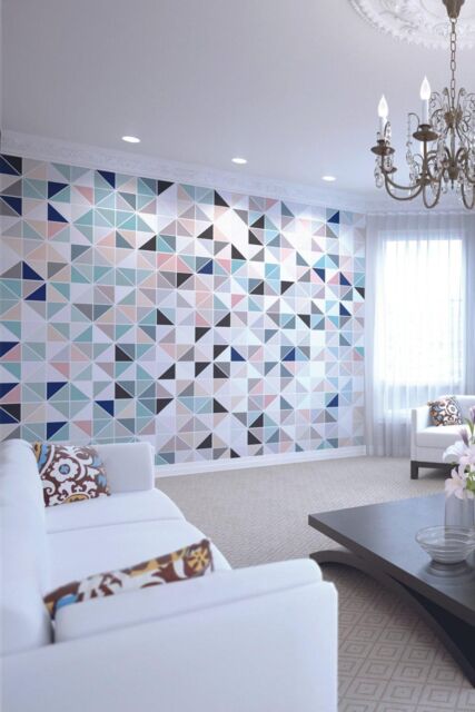 Origin Murals Geometry Wall Mural in Pink - Size: W350 cm x H280 cm - image 1