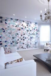 Origin Murals Geometry Wall Mural in Pink - Size: W350 cm x H280 cm - thumbnail 1