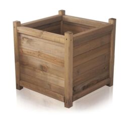 Primrose Wooden Tapered Pine Planter Raised Cube Garden Pot Liz Frances 55cm in Natural - thumbnail 4