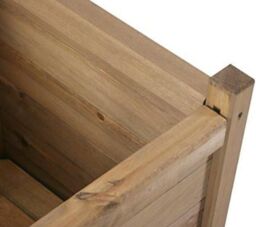 Primrose Wooden Tapered Pine Planter Raised Cube Garden Pot Liz Frances 55cm in Natural - thumbnail 3