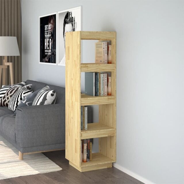 Berkfield Home Book Cabinet/Room Divider 40x35x135 cm Solid Pinewood in Brown - Size: 40 x 35 x 135 cm - image 1