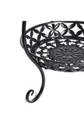 Living and Home 2 Tier Tall Vintage Metal Plant Stand Flower Holder Plant Pot Rack in Black - thumbnail 6