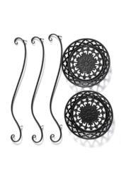 Living and Home 2 Tier Tall Vintage Metal Plant Stand Flower Holder Plant Pot Rack in Black - thumbnail 5
