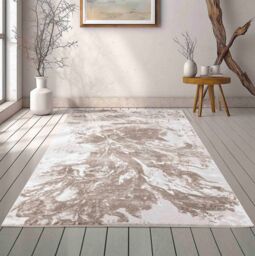 Desire Rugs Serenity Modern Abstract Area Rug - Flowing Water-Inspired Design for Living Room, Bedroom, Hallway in Stone - Size: 80 cm x 150 cm