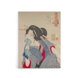 "Artery8 Yoshitoshi Woman Getting Tattoo Vintage Japanese Canvas Art Print - Size: W12"" x H16""" - thumbnail 1
