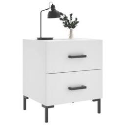 Berkfield Home Modern Bedside Cabinets 2 pcs White 40x35x47.5 cm Engineered Wood - thumbnail 4