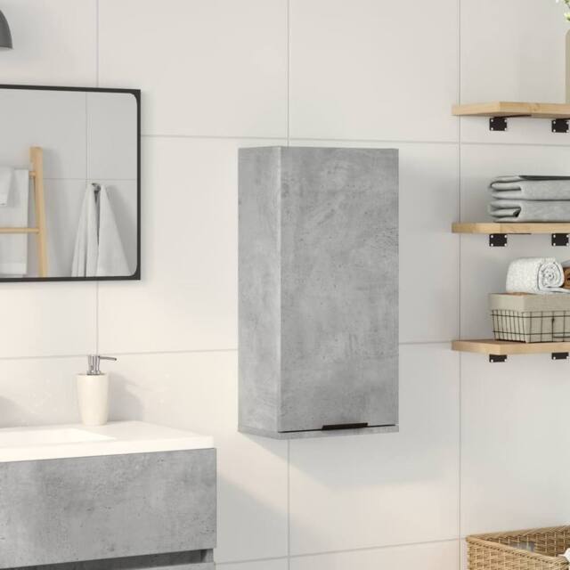 Berkfield Home Wall-mounted Bathroom Cabinet Concrete Grey 32x20x67 cm - Size: 32 x 20 x 67 cm - image 1