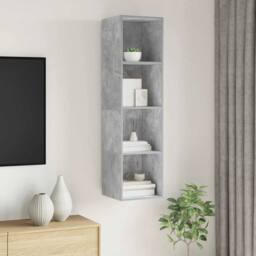 Berkfield Home Wall-mounted TV Cabinet Concrete Grey 37x37x142.5 cm Engineered Wood - thumbnail 7