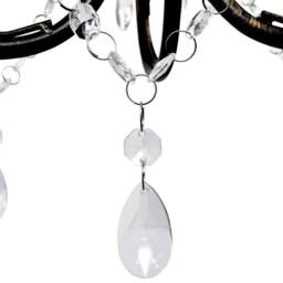 Berkfield Home Luxurious Art Nouveau Style Black Chandelier Crystal Beads 3xE14 Bulbs