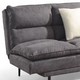OAT Home Sennen Cushion Padded Fabric 3 Seater Large Single Clic-Clac Sofa Bed in Charcoal - thumbnail 7