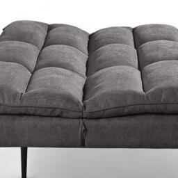 OAT Home Sennen Cushion Padded Fabric 3 Seater Large Single Clic-Clac Sofa Bed in Charcoal - thumbnail 8
