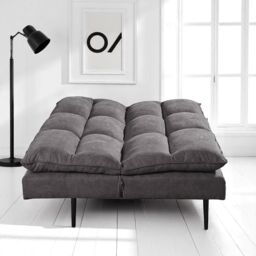 OAT Home Sennen Cushion Padded Fabric 3 Seater Large Single Clic-Clac Sofa Bed in Charcoal - thumbnail 5