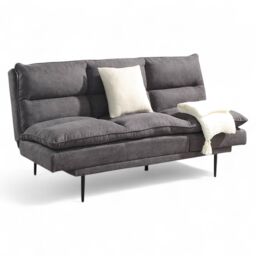 OAT Home Sennen Cushion Padded Fabric 3 Seater Large Single Clic-Clac Sofa Bed in Charcoal - thumbnail 9
