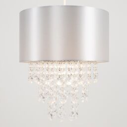 ValueLights Jesmond Pair of Grey Ceiling Pendant Shade - thumbnail 4