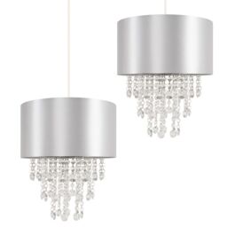 ValueLights Jesmond Pair of Grey Ceiling Pendant Shade - thumbnail 2