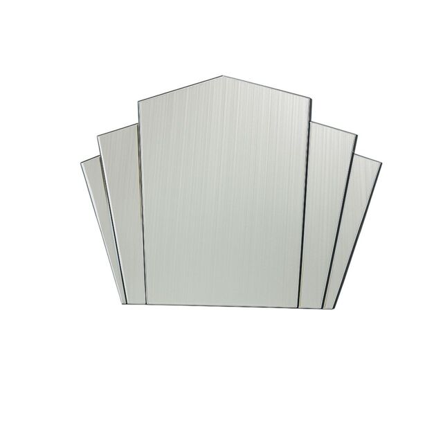 Melody Maison Art Deco Fan Frameless Wall Mirror 40cm X 60cm in Clear - Size: 40 cm X 60 cm - image 1