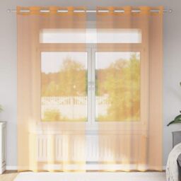 Berkfield Home Voile Curtains with Grommets 2 pcs Orange 140x245 cm