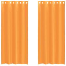 Berkfield Home Voile Curtains with Grommets 2 pcs Orange 140x245 cm - thumbnail 2
