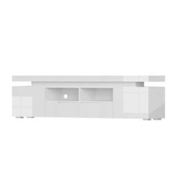 FORGEVIO 200cm Modern All High Gloss TV Stand Cabinet in White - Size: 0.6m2 - thumbnail 1