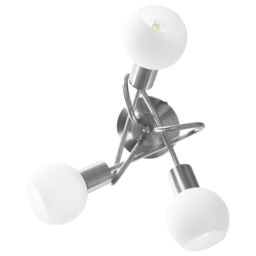 Berkfield Home Ceiling Lamp with Ceramic Shades for 3 E14 Bulbs White Bowl - thumbnail 5
