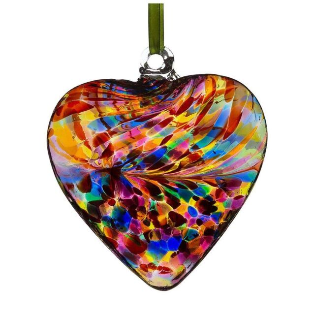 Sienna Glass 8cm Friendship Heart Sending Hugs Multicoloured in Dark Red - image 1