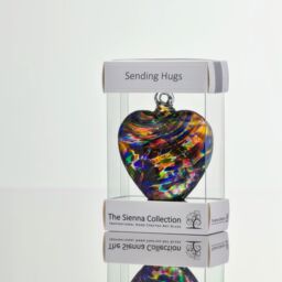 Sienna Glass 8cm Friendship Heart Sending Hugs Multicoloured in Dark Red - thumbnail 4