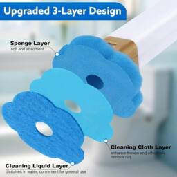 NESTLUNE Disposable Toilet Brush Wand with Holder & 48 Refills in White - thumbnail 3