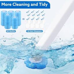 NESTLUNE Disposable Toilet Brush Wand with Holder & 48 Refills in White - thumbnail 4