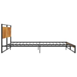 Berkfield Home Bed Frame Metal 200x200 cm in Black - thumbnail 5