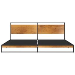 Berkfield Home Bed Frame Metal 200x200 cm in Black - thumbnail 4