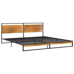 Berkfield Home Bed Frame Metal 200x200 cm in Black - thumbnail 3