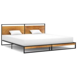Berkfield Home Bed Frame Metal 200x200 cm in Black - thumbnail 2