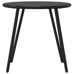 Berkfield Home Garden Coffee Tables 2 pcs Round Black Powder-coated Steel - thumbnail 5