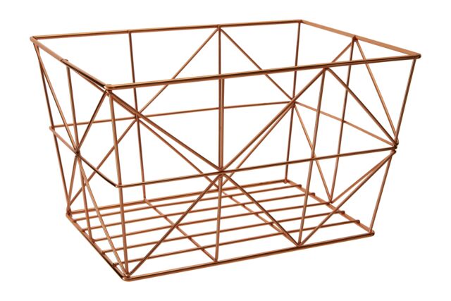 Orsina Stylish Copper Finish Tapered Wire Basket, Functional Wireframe Basket For Kitchen, High Quality Basket in Gold - image 1