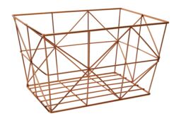 Orsina Stylish Copper Finish Tapered Wire Basket, Functional Wireframe Basket For Kitchen, High Quality Basket in Gold - thumbnail 1