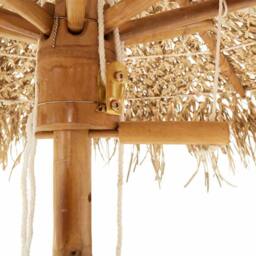 Berkfield Home Tiki Umbrella with Banana Leaf Canopy 180 cm Bamboo - thumbnail 8