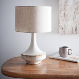 K LIVING PORTO CERAMIC TABLE LAMP in Cream