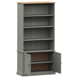 Berkfield Home Bookcase VIGO Grey 85x35x170 cm Solid Wood Pine - Size: 85 x 35 x 170 cm - thumbnail 5