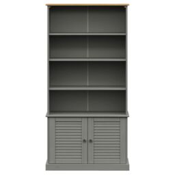 Berkfield Home Bookcase VIGO Grey 85x35x170 cm Solid Wood Pine - Size: 85 x 35 x 170 cm - thumbnail 4