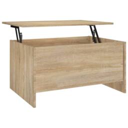 Berkfield Home Coffee Table Sonoma Oak 80x55.5x41.5 cm Engineered Wood in Brown - thumbnail 2