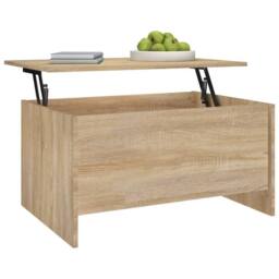 Berkfield Home Coffee Table Sonoma Oak 80x55.5x41.5 cm Engineered Wood in Brown - thumbnail 6