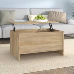 Berkfield Home Coffee Table Sonoma Oak 80x55.5x41.5 cm Engineered Wood in Brown - thumbnail 1
