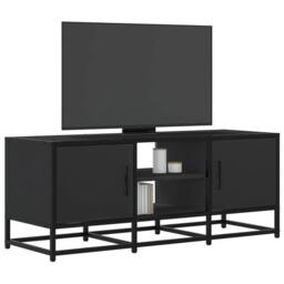 Berkfield Home TV Cabinet Black 100x35x41 cm Engineered Wood & Metal - Size: 100 x 35 x 41 cm - thumbnail 2