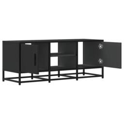 Berkfield Home TV Cabinet Black 100x35x41 cm Engineered Wood & Metal - Size: 100 x 35 x 41 cm - thumbnail 7