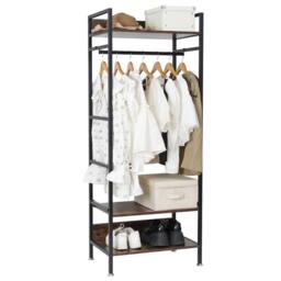 Havendro Industrial Entryway Coat Rack With Adjustable Storage Shelf in Black - thumbnail 5