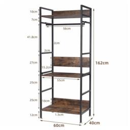 Havendro Industrial Entryway Coat Rack With Adjustable Storage Shelf in Black - thumbnail 2