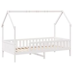 Berkfield Home Kids' House Bed Frame without Mattress White 80x200 cm Pine - thumbnail 3
